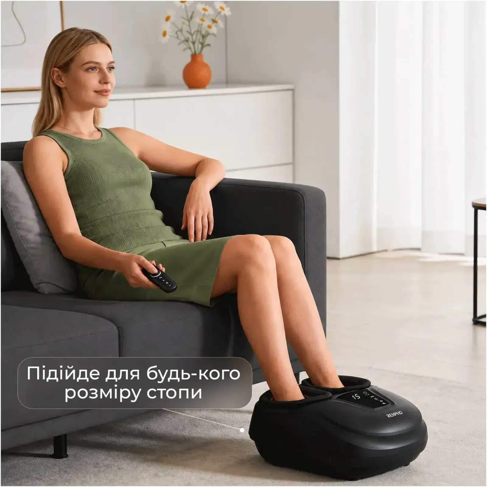Массажер для ног RENPHO Shiatsu Compact Black (RP-FM058R-BK) UA