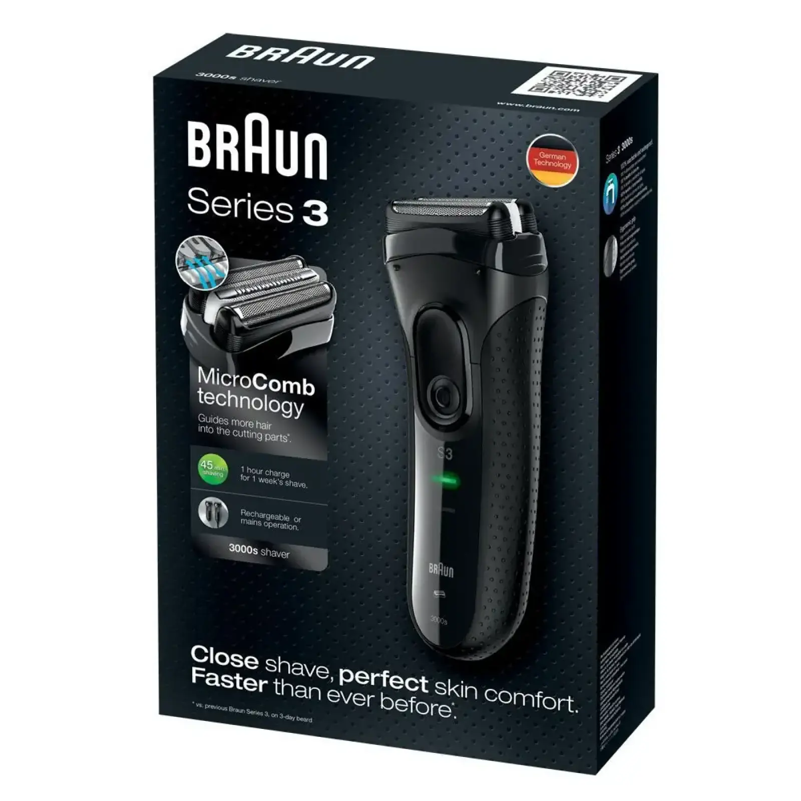 Электробритва Braun Series 3 3000 Black UA