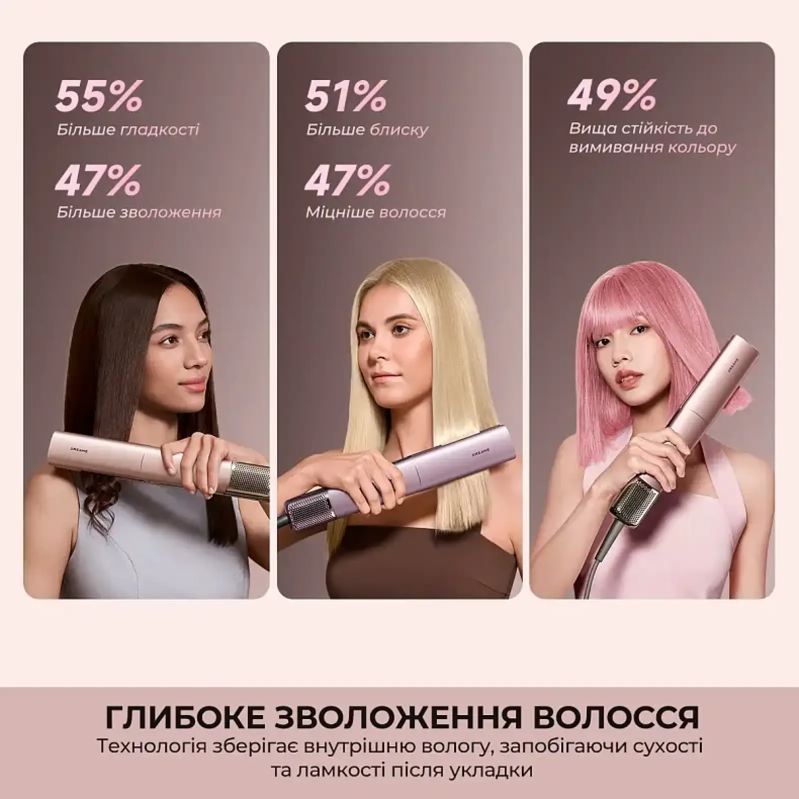 Випрямляч для волосся Dreame Aero Straight Pro Rosy Purple (AMS02A-RP) UA