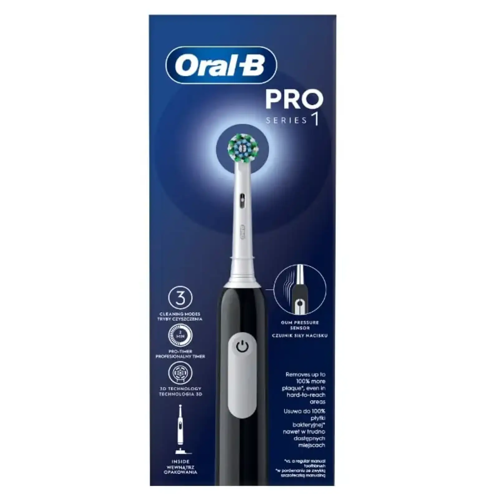 Зубна електрощітка Braun Oral-B Pro1 D305.513.3X CrossAction Black UA