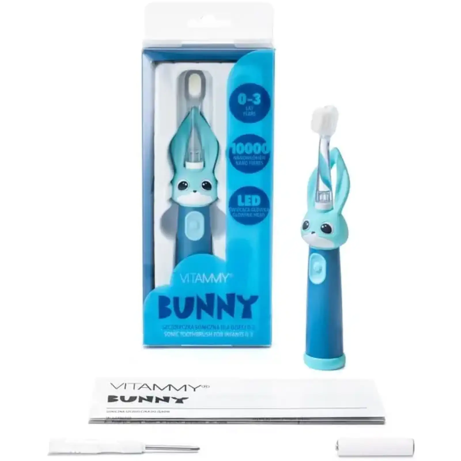 Зубна електрощітка Vitammy Bunny Blue (від 0 - 3 років) UA