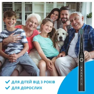 Електрична зубна щітка Pecham Black Travel PC-080, 0290119080103 UA