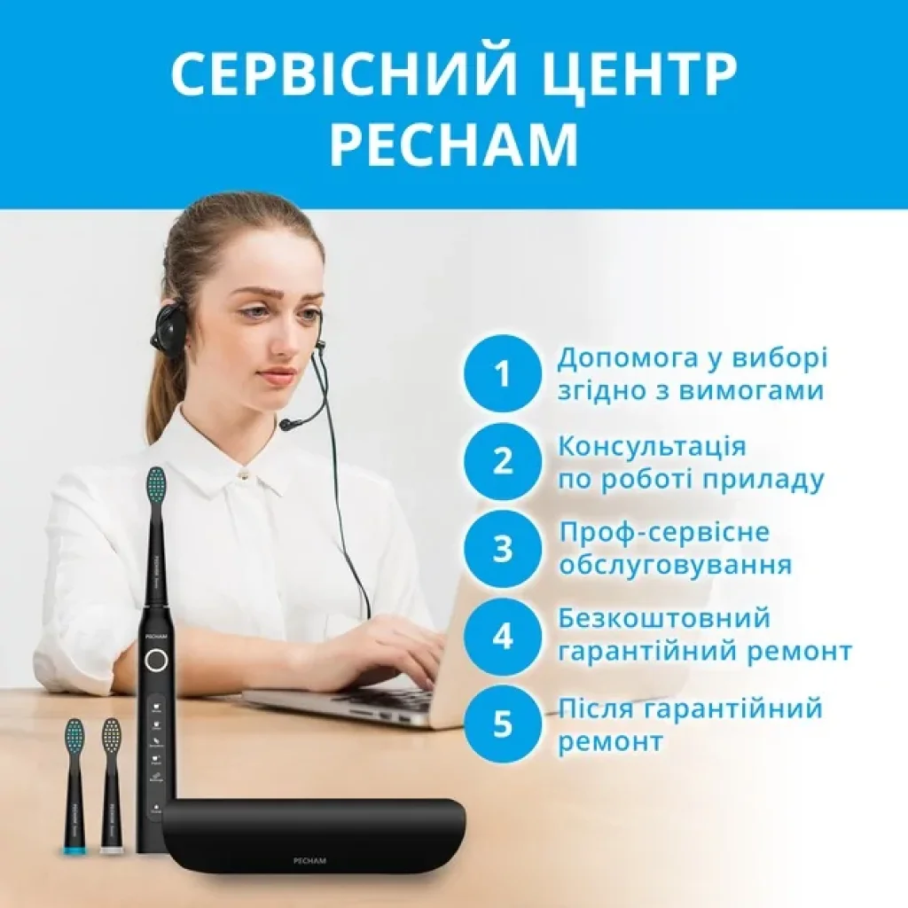 Електрична зубна щітка Pecham Black Travel PC-080, 0290119080103 UA