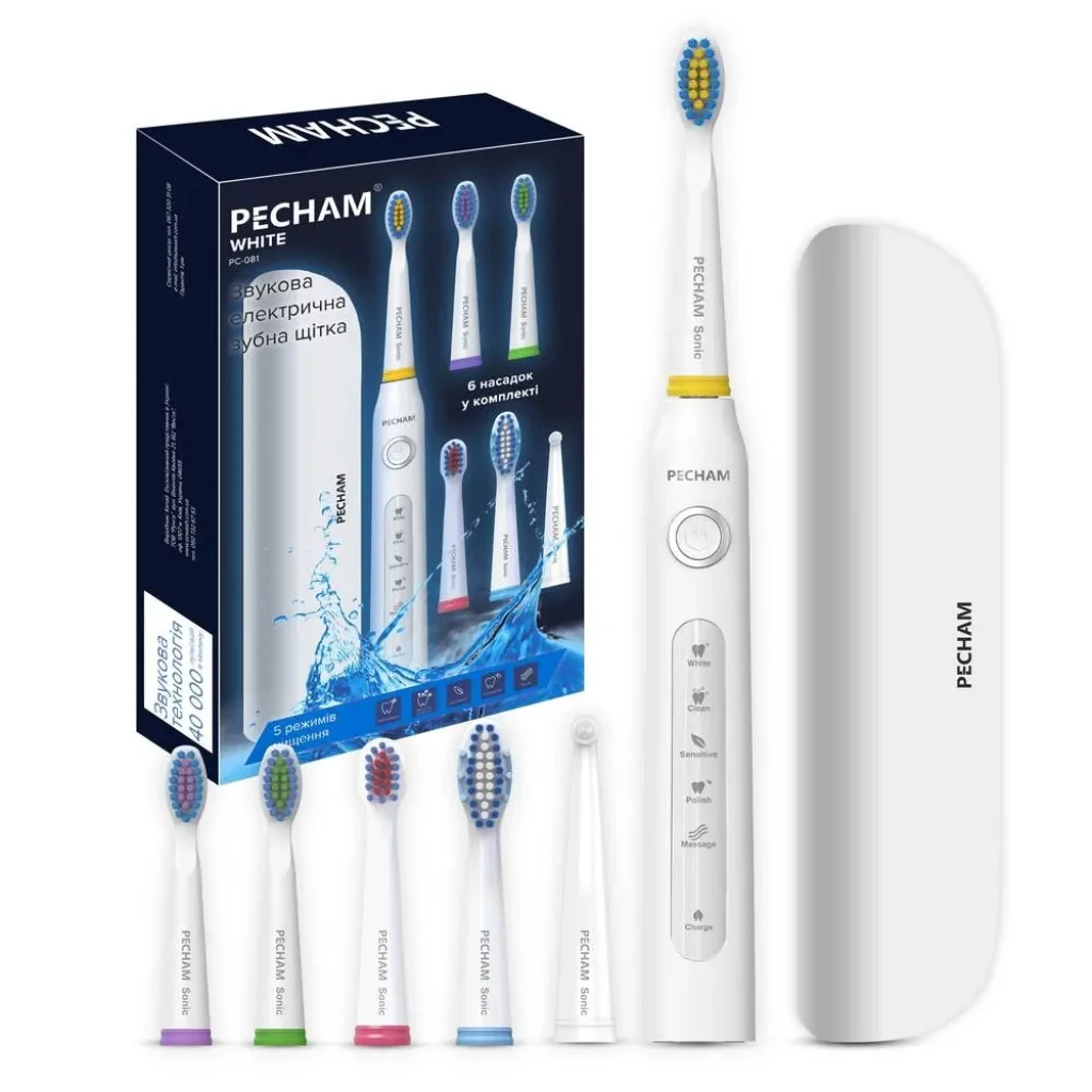 Електрична зубна щітка Pecham White Travel PC-081, 0290119080509 UA