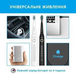 Набір зубних щіток Pecham Black and White Travel Set PC-084 (0290119010100) UA