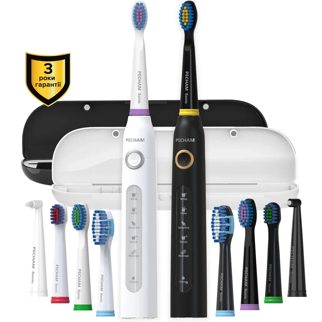 Набір зубних щіток Pecham Black and White Travel Set PC-084 (0290119010100) UA