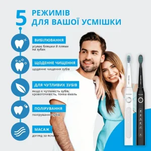 Набір зубних щіток Pecham Black and White Travel Set PC-084 (0290119010100) UA