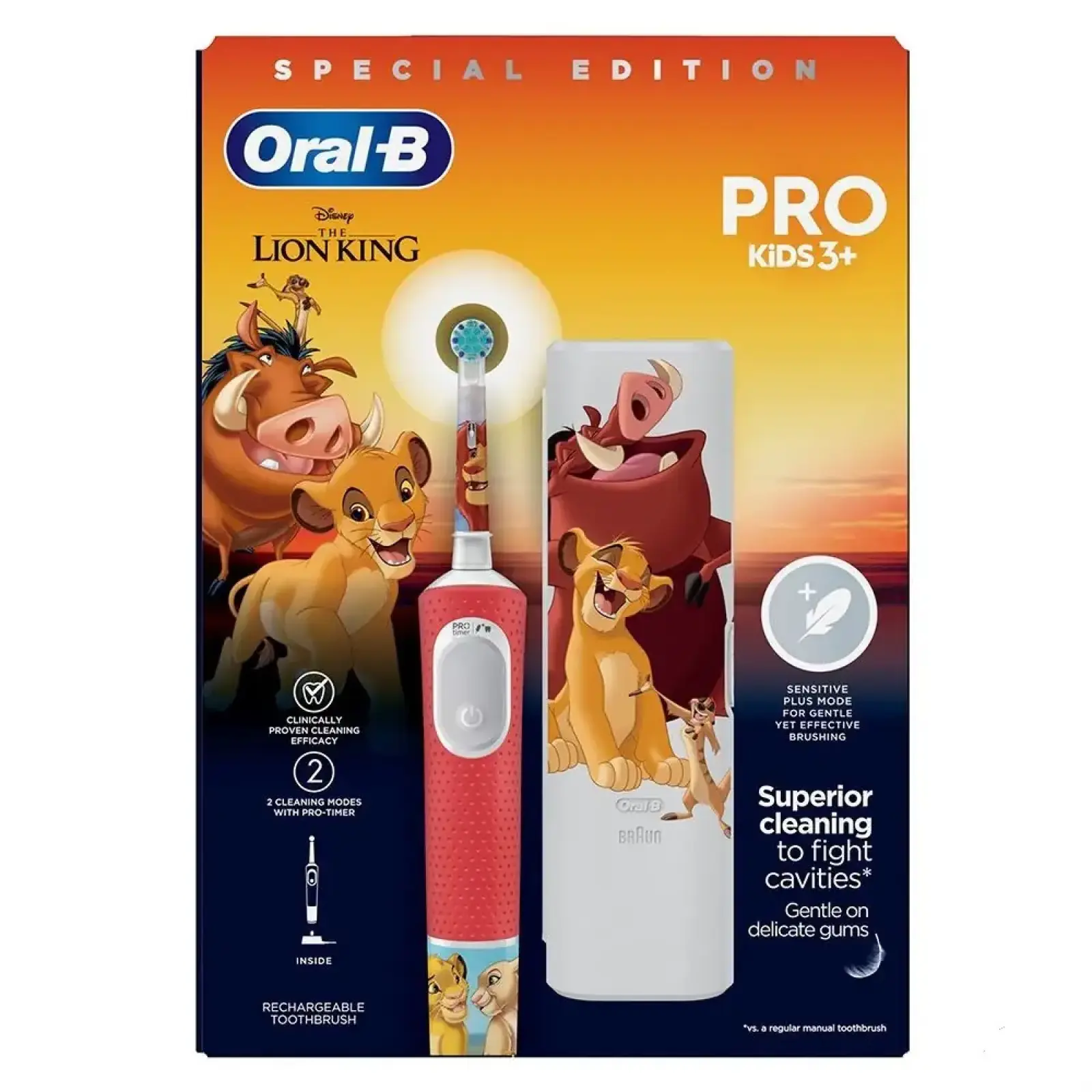 Електрична зубна щітка Oral-B D103.413.2KX Vitality Pro Kids The Lion King UA