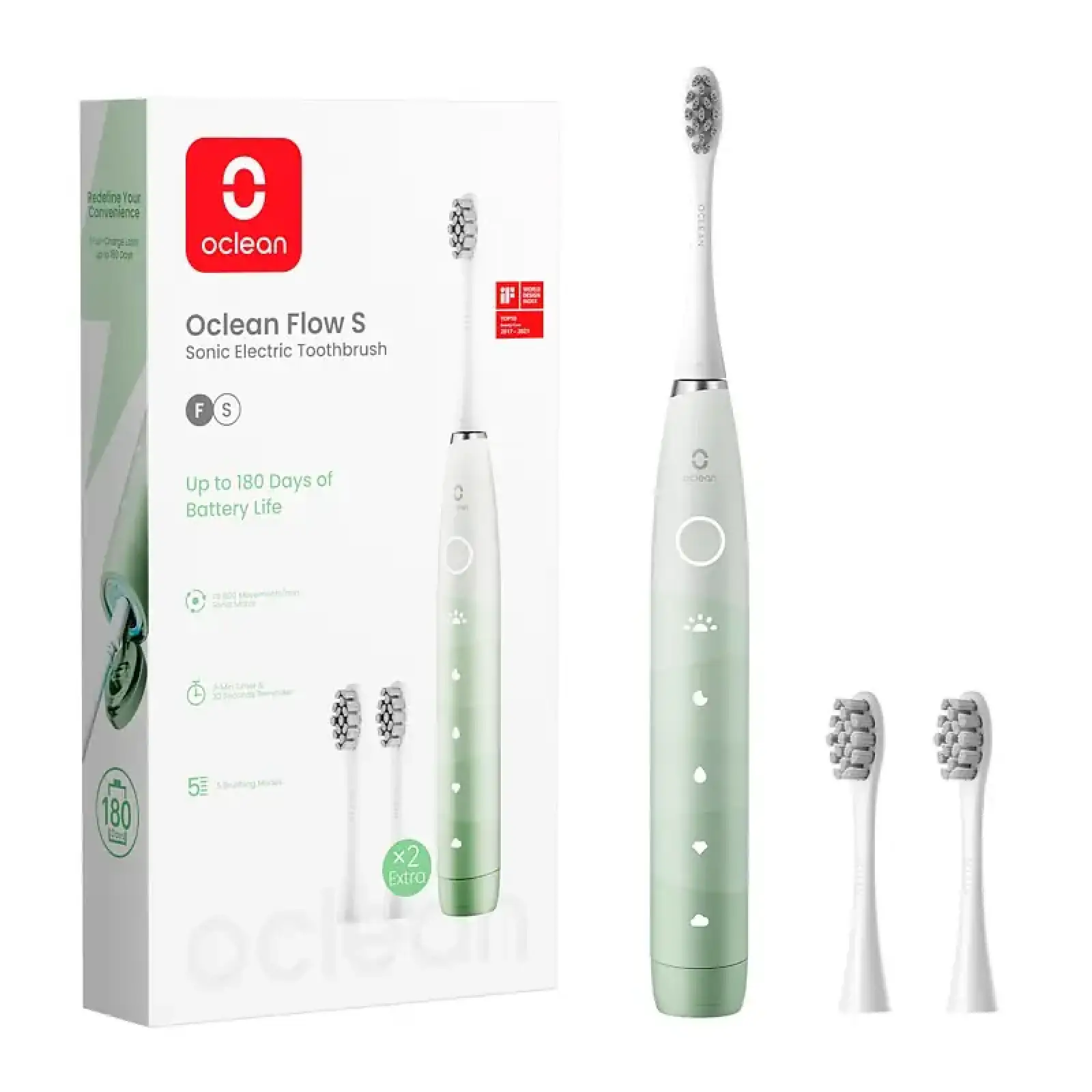 Електрична зубна щітка Oclean Flow S Electric Toothbrush Green (6970810557336) UA
