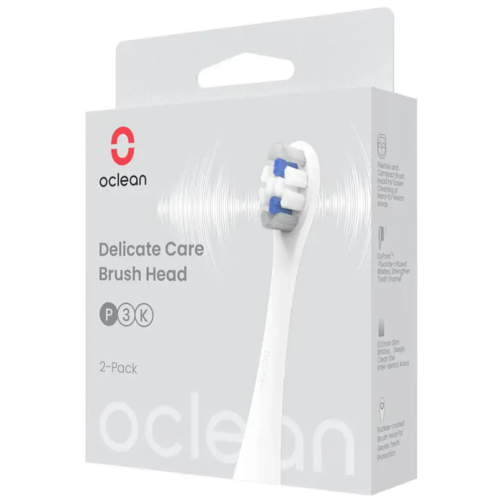 Насадка для електричної зубної щітки Oclean P3K4 Delicate Care Extra Soft 2-pack (6970810552911) UA