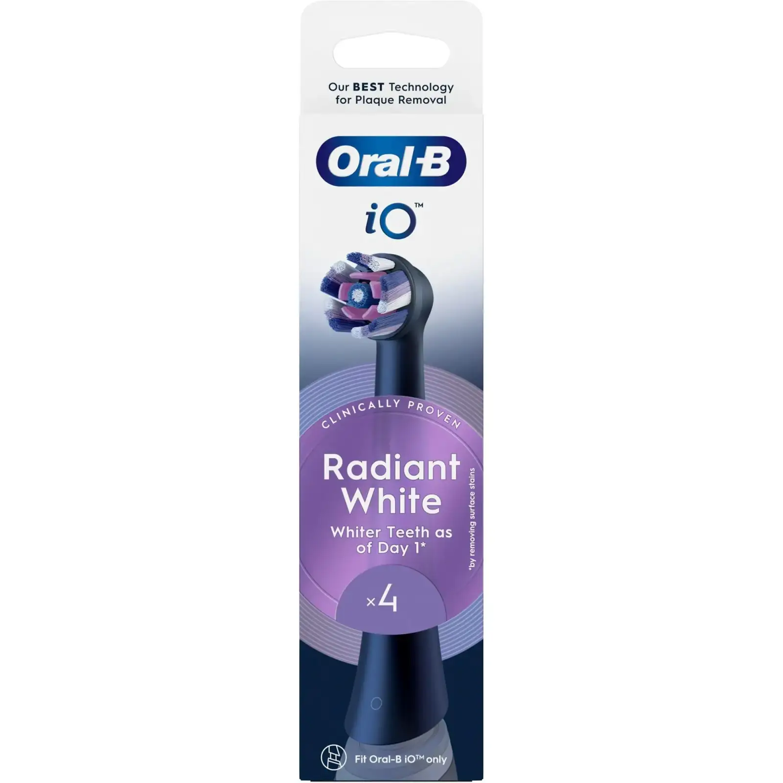 Насадка для зубної електрощітки Braun Oral-B iO RB WB Radiant White Black (4 шт) UA
