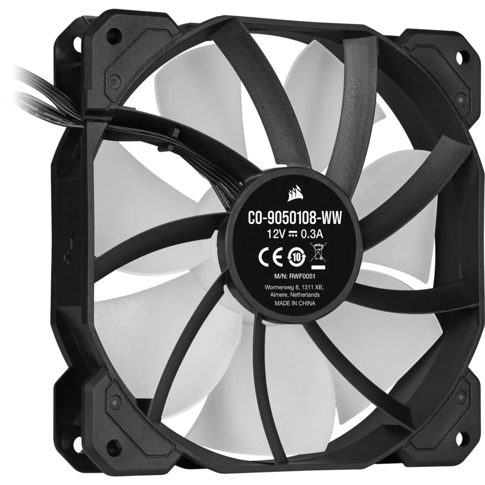 Вентилятор Corsair iCUE SP120 RGB Elite Performance (CO-9050108-WW), 120x120x25мм, 4-pin PWM, чорний UA