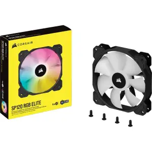 Вентилятор Corsair iCUE SP120 RGB Elite Performance (CO-9050108-WW), 120x120x25мм, 4-pin PWM, чорний UA