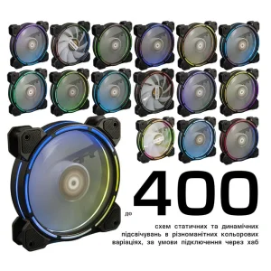 Вентилятор Frime Iris LED Fan Think Ring RGB HUB (FLF-HB120TRRGBHUB16), 120х120х25 мм, 6-pin, Black UA