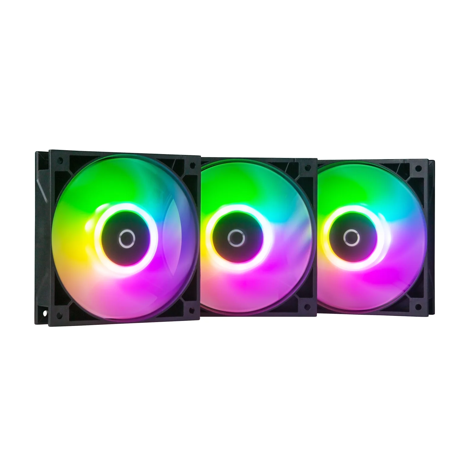 Вентилятор Tecware Omni P12 - 3-Fan Pack (Black) ARGB + PWM 120mm Fans (TWAC-OMP12-3BK), 120x120x25мм, 3-pin, черный с белым UA