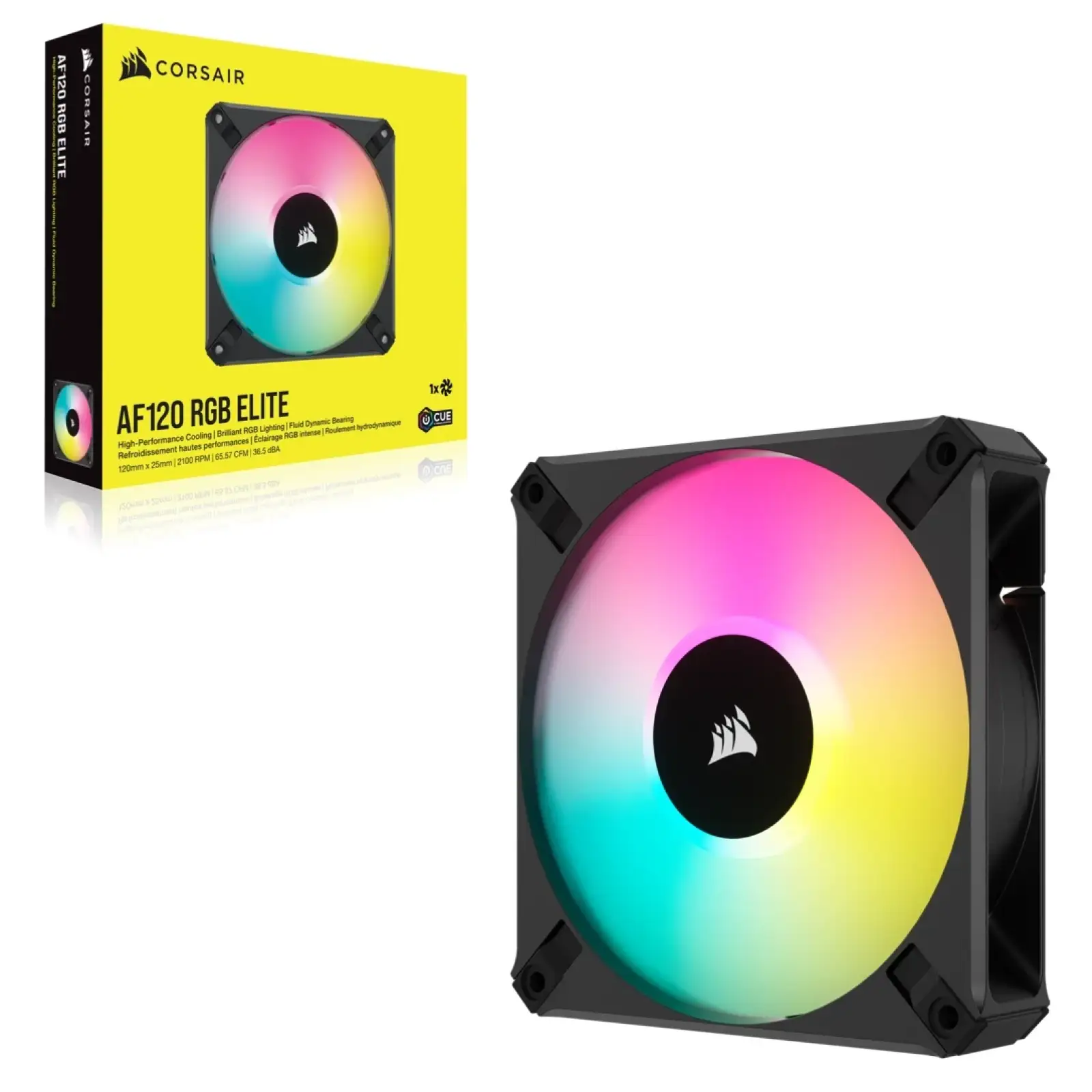 Вентилятор Corsair AF120 RGB Elite (CO-9050153-WW), 120x120x25мм, 4-pin PWM, чорний UA