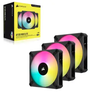 Вентилятор Corsair AF120 RGB Elite Triple Pack (CO-9050154-WW), 120x120x25мм, 4-pin PWM, чорний UA