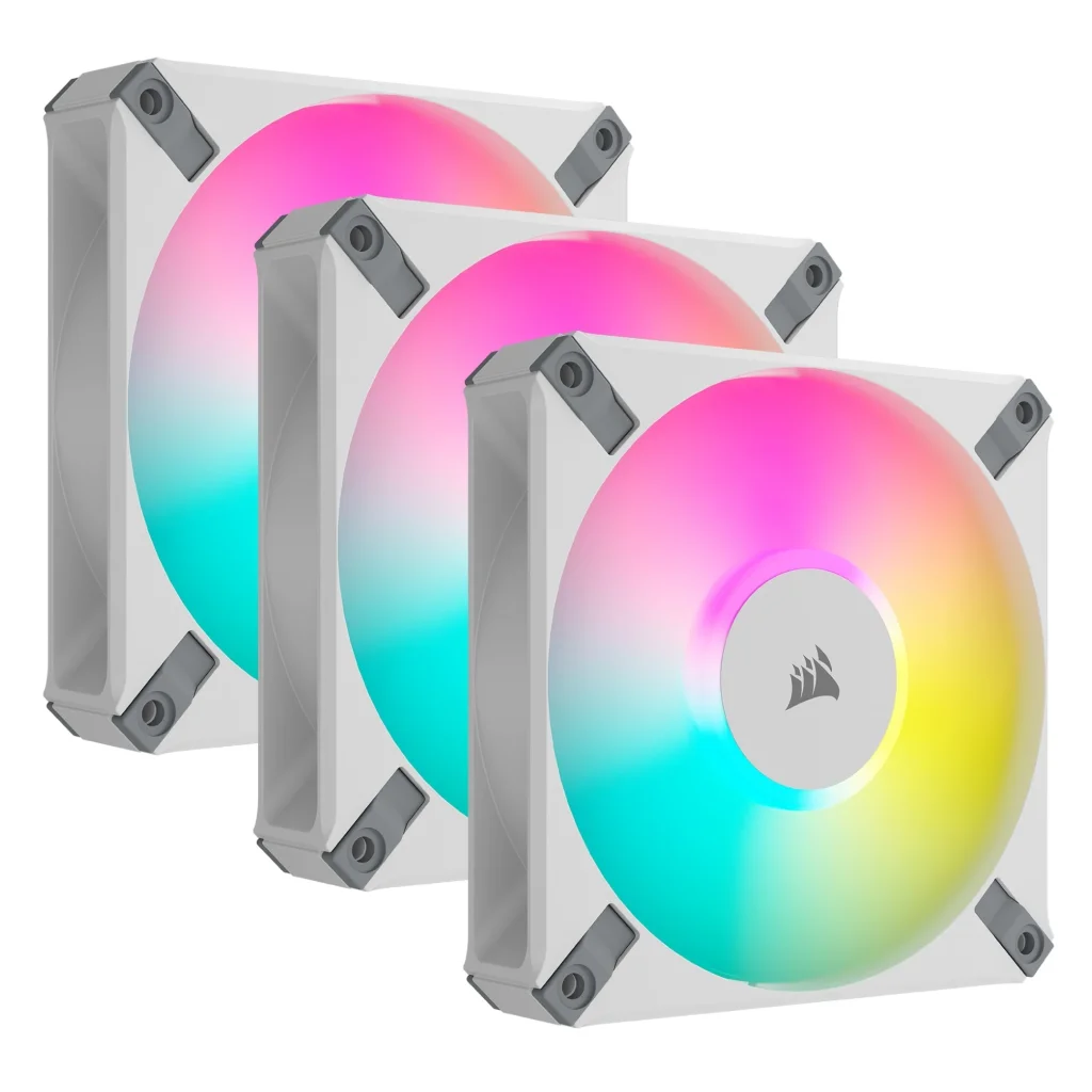 Вентилятор Corsair AF120 RGB Elite White Triple Pack (CO-9050158-WW), 120x120x25мм, 4-pin PWM, белый UA