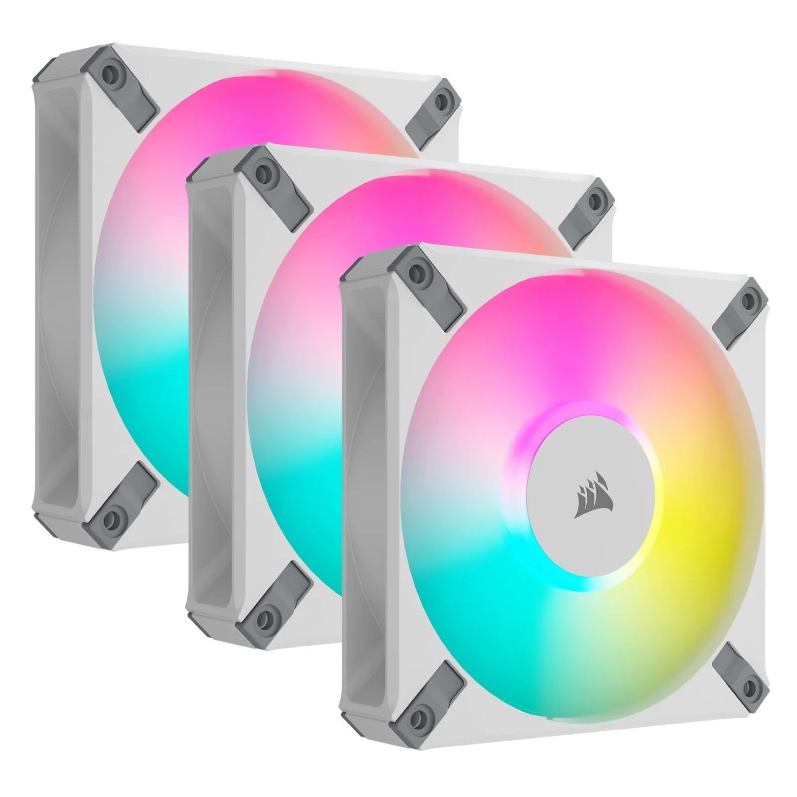 Вентилятор Corsair AF120 RGB Elite White Triple Pack (CO-9050158-WW), 120x120x25мм, 4-pin PWM, белый UA