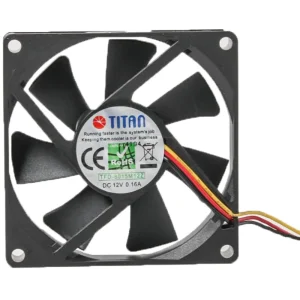 Вентилятор Titan TFD-8015 M 12 Z, 80х80х15мм, 3-pin, черный UA