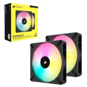 Вентилятор Corsair AF140 RGB Elite Dual Pack (CO-9050156-WW), 140x140x25мм, 4-pin PWM, чорний UA