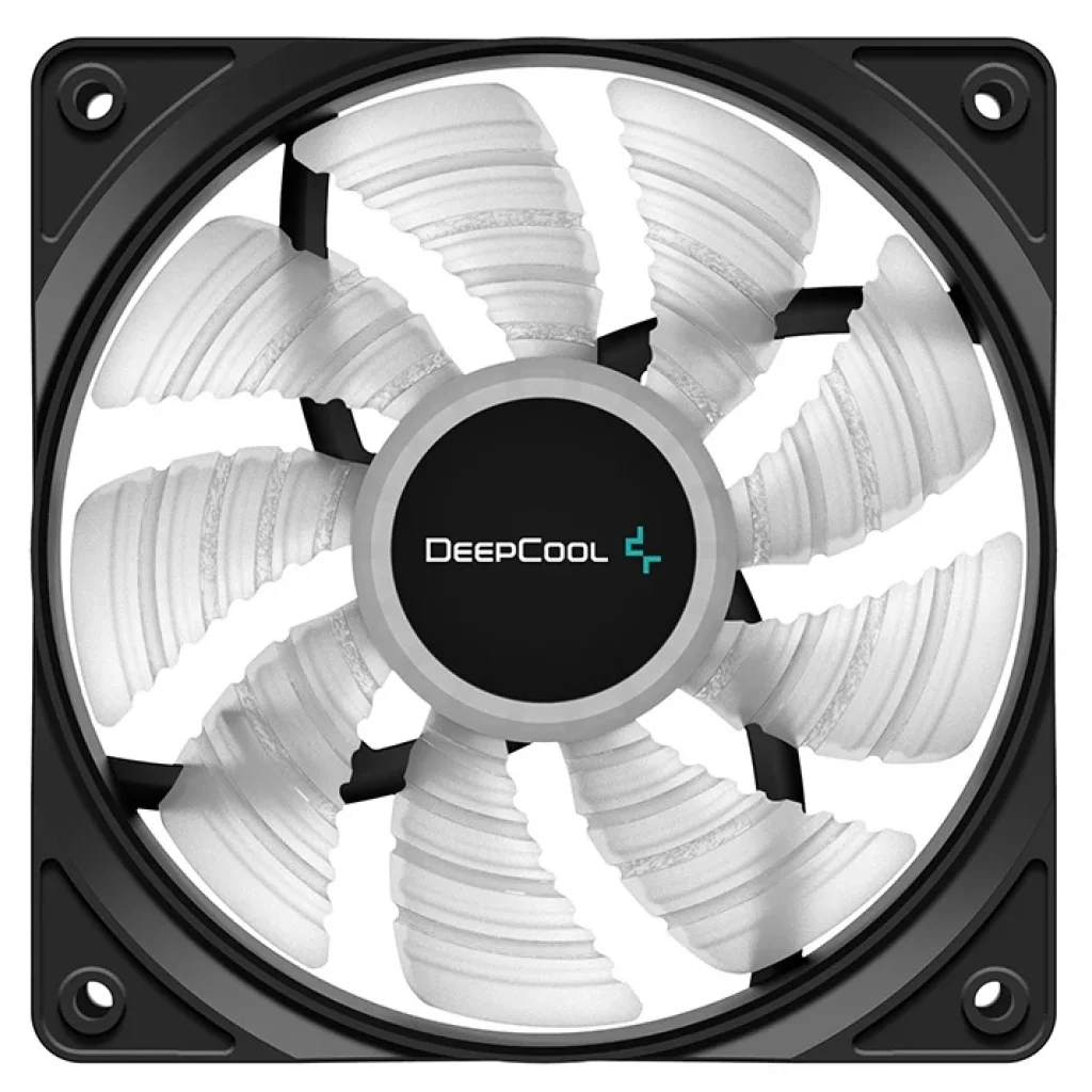 Вентилятор DeepCool RF120B, 120х120х25 мм, 3-pin, 4-pin, черный с белым, DP-FLED-RF120-BL UA