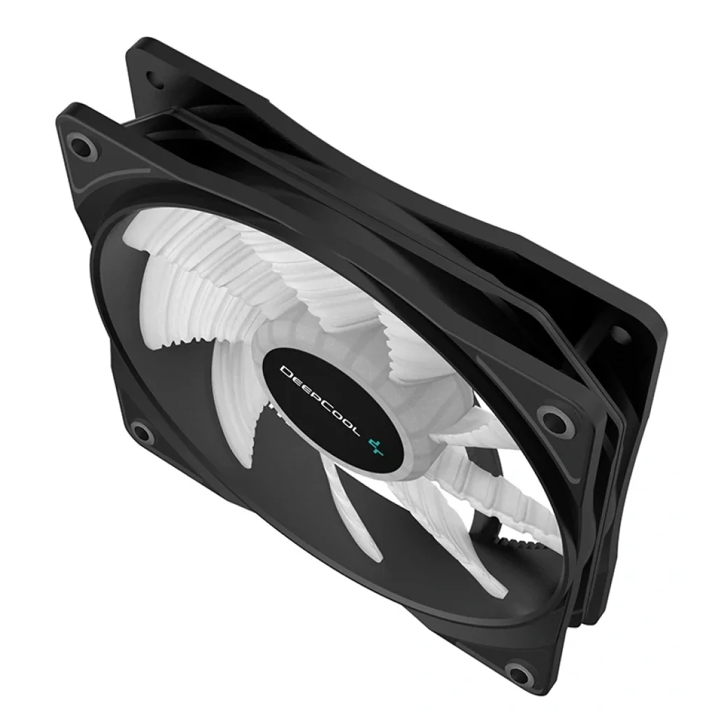 Вентилятор DeepCool RF120B, 120х120х25 мм, 3-pin, 4-pin, черный с белым, DP-FLED-RF120-BL UA