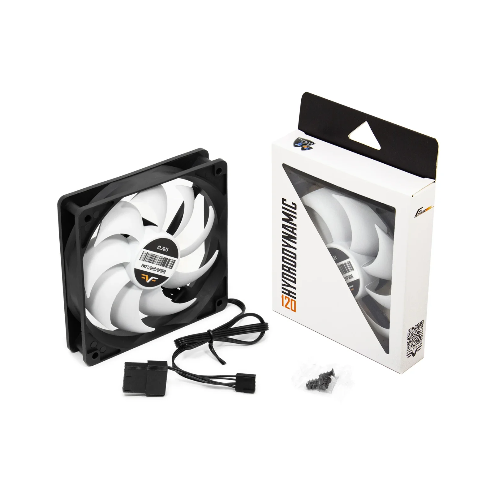 Вентилятор Frime (FWF120HB20PWM) 120x120x25мм, PWM Black/White UA