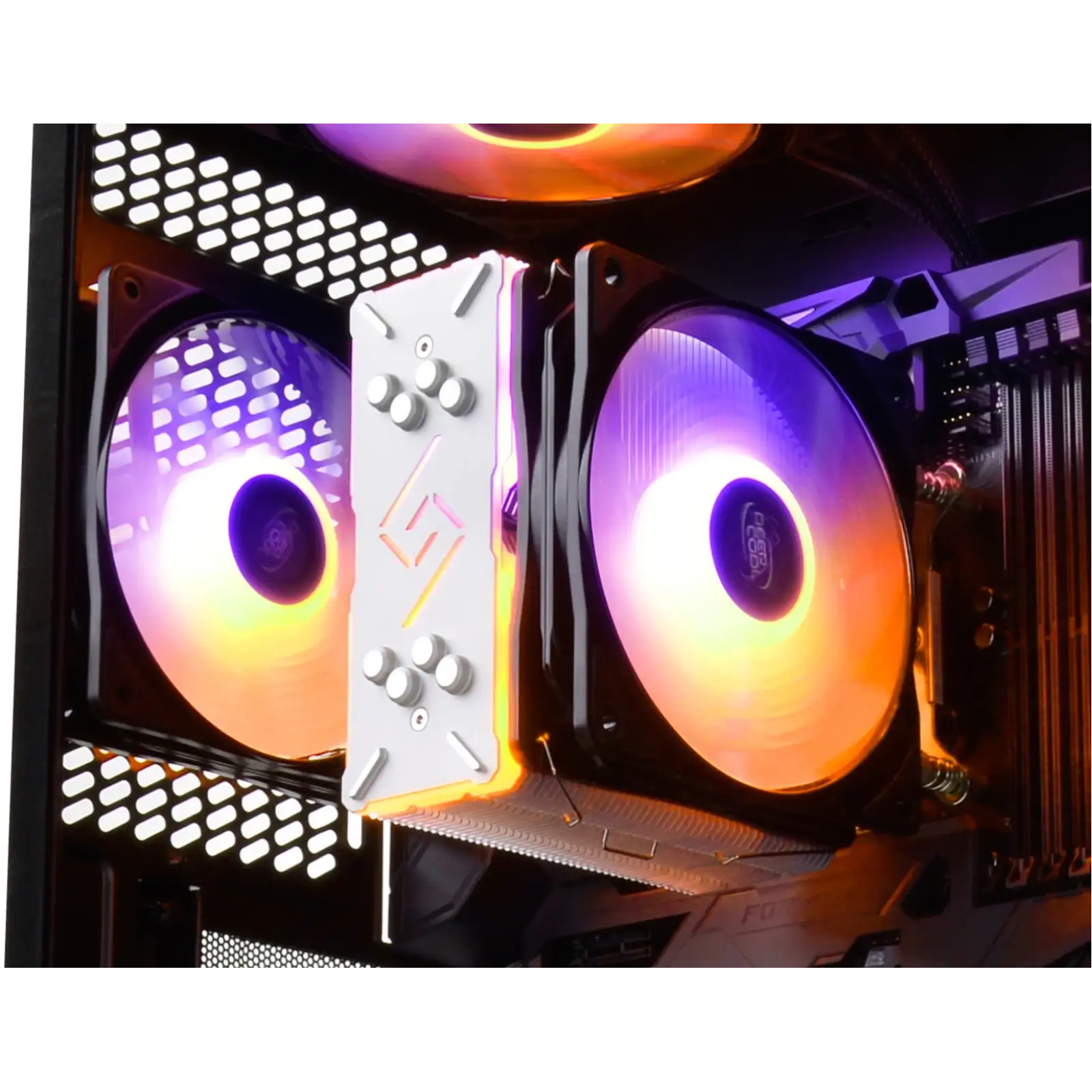 Вентилятор DeepCool CF 120 ARGB, 120x120x25мм, 4-pin, чорний з білим, DP-FA-RGB-CF120-1 UA