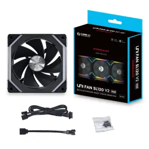 Вентилятор Lian Li SL V2 Reverse, 120mm, Single, Black (G99.12RSLV21B.00), 120х120х28мм, 3-pin, 4-pin, черный UA