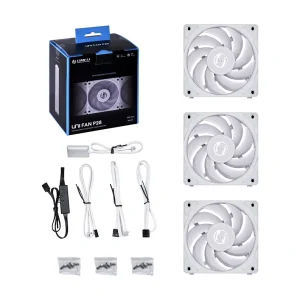 Вентилятор Lian Li P28, Tripple, White (G99.12P283W.00), 120х120х28мм, 3-pin, 4-pin, белый UA