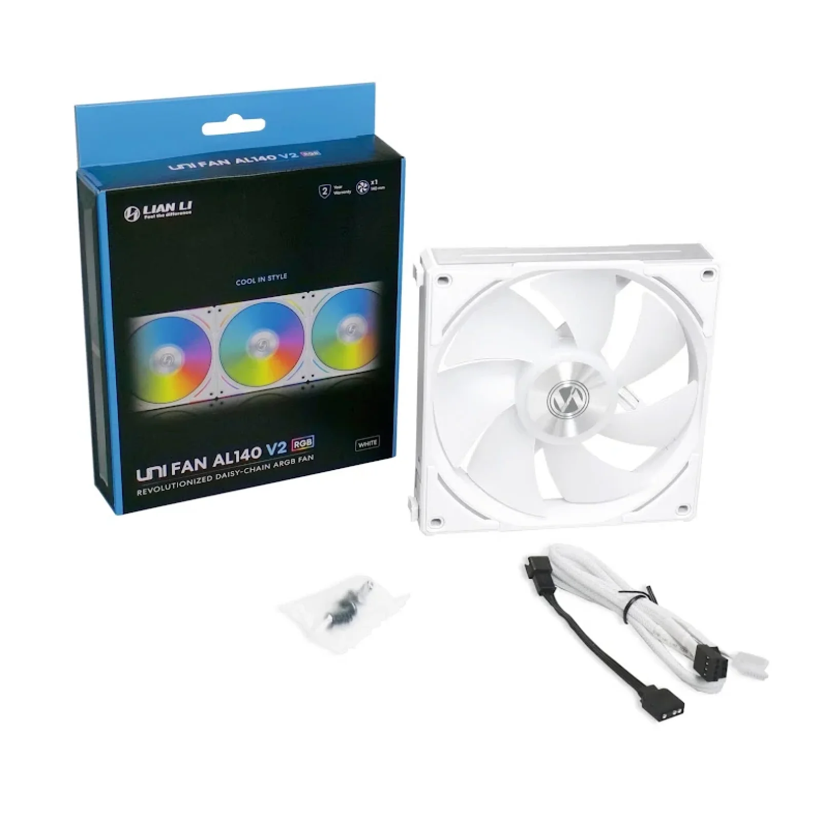 Вентилятор Lian Li AL140V2 White Cooler (G99.14ALV21W.00), 140х140х25мм, 3-pin, 4-pin, белый UA