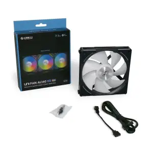 Вентилятор Lian Li AL140V2 Black Cooler (G99.14ALV21B.00), 140х140х25мм, 3-pin, 4-pin, черный UA