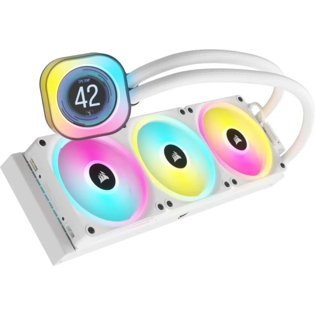 Система водяного охолодження Corsair iCUE Link H150i LCD RGB Liquid CPU Cooler White (CW-9061010-WW) UA