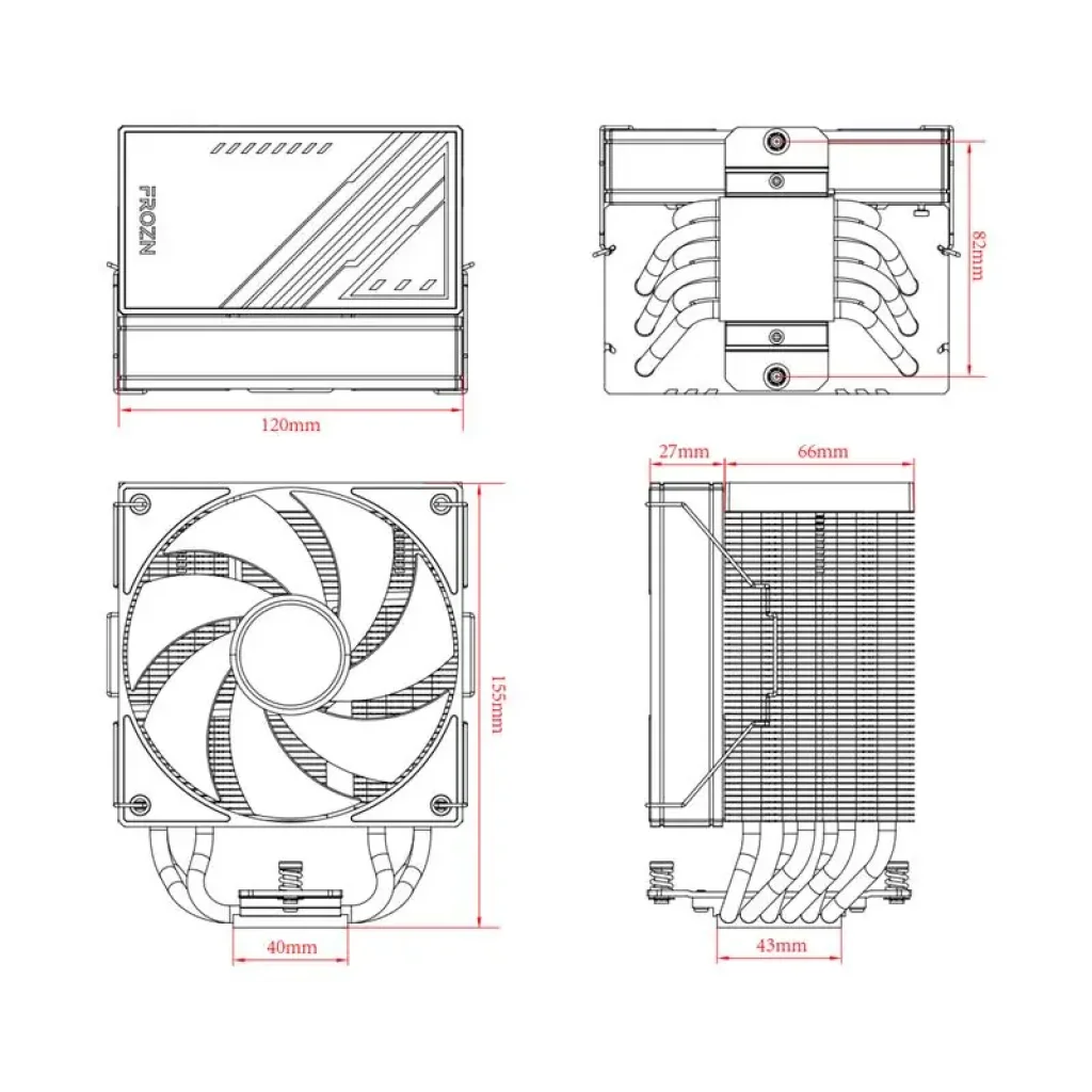 Кулер процесорний ID-Cooling Frozn A610 ARGB White UA