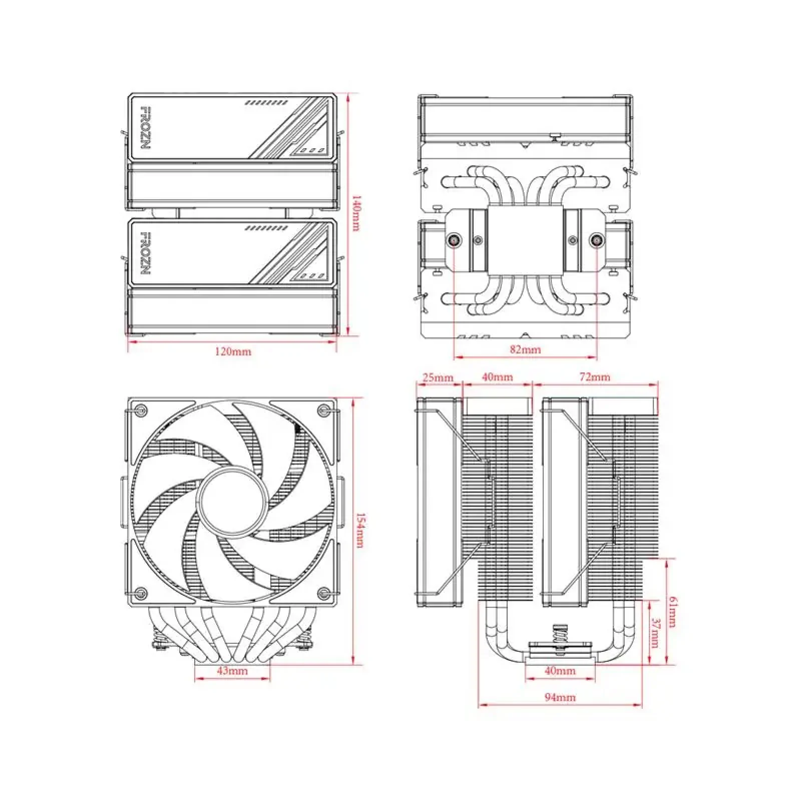 Кулер процесорний ID-Cooling Frozn A620 Black UA