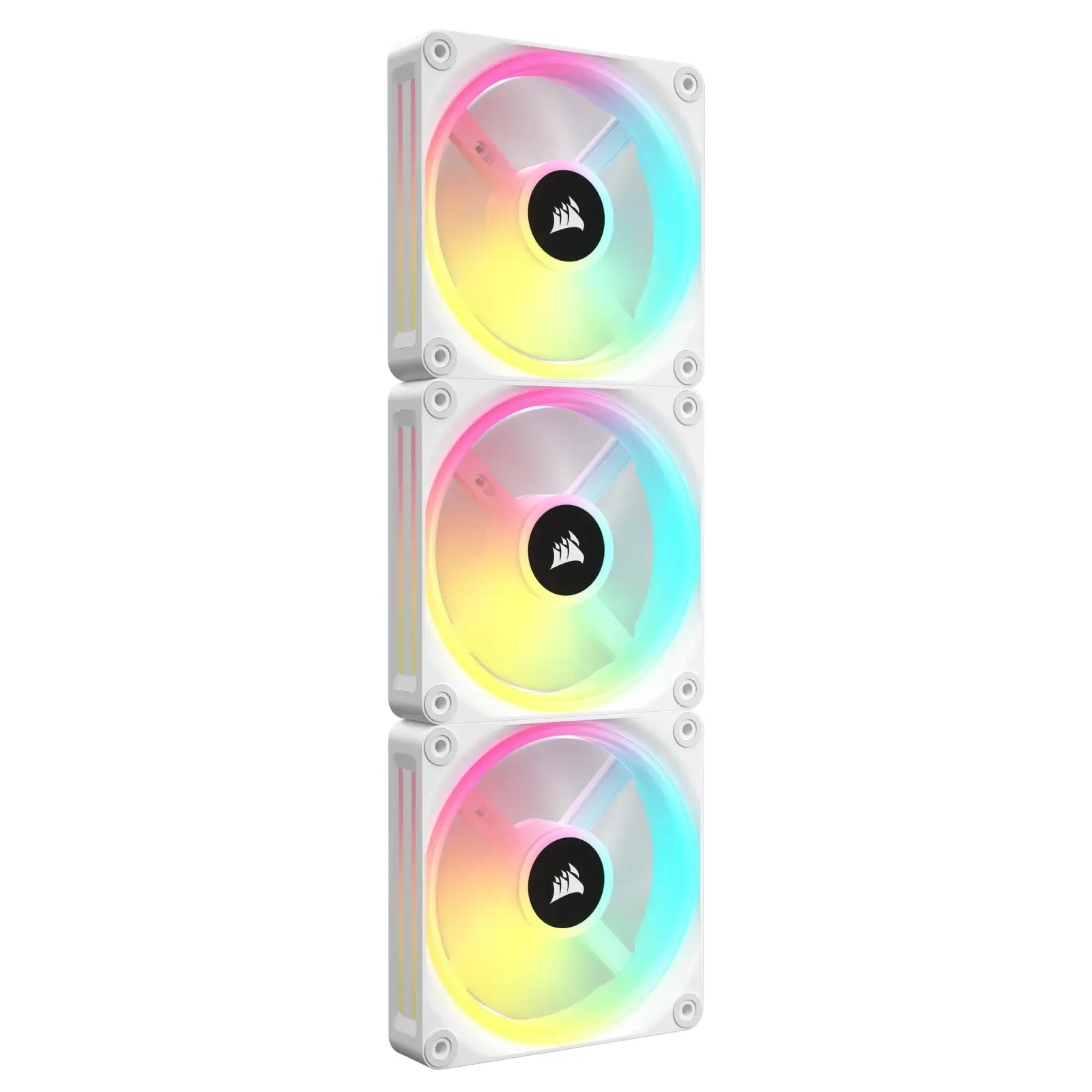 Вентилятор Corsair iCUE Link QX120 RGB PWM PC Fans Starter Kit with iCUE Link System Hub White (CO-9051006-WW), 120x120x25мм, 6-pin, білий UA