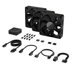 Вентилятор Corsair iCUE Link RX120 PWM Triple Pack (CO-9051010-WW), 120x120x25мм, 4-pin, чорний UA