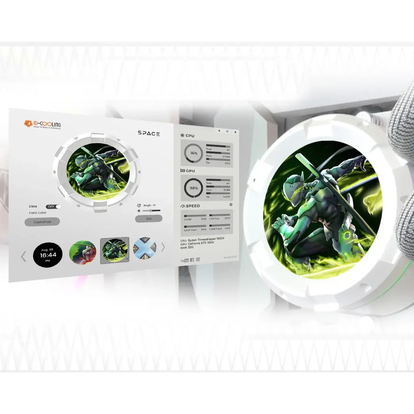Система водяного охлаждения ID-Cooling Space LCD SL360 XE White UA