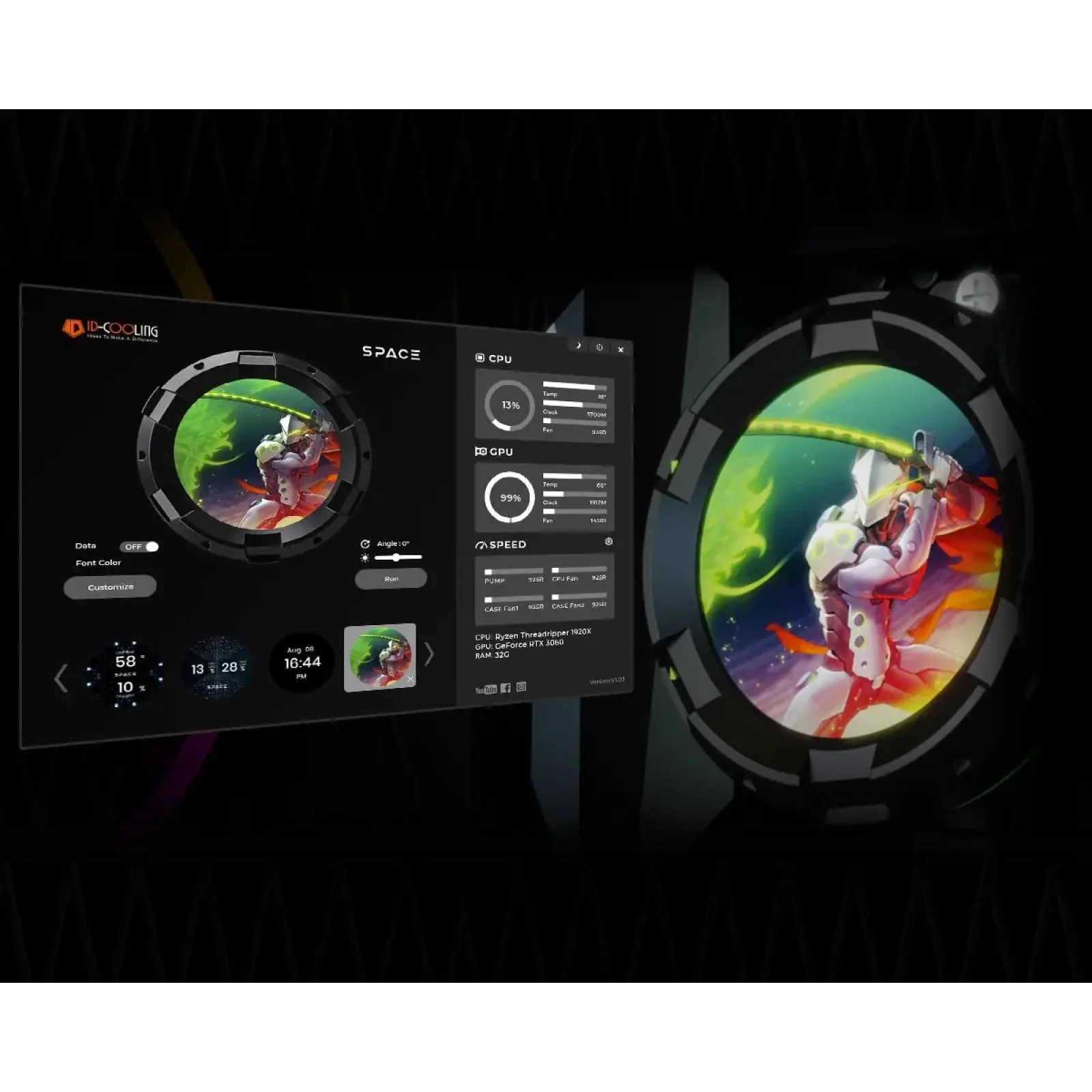 Система водяного охолодження ID-Cooling Space LCD SL360 Pro SE UA