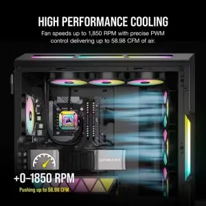 Вентилятор Corsair iCUE AR120 Digital RGB Black (CO-9050166-WW), 120x120x15мм, 4-pin PWM, чорний UA