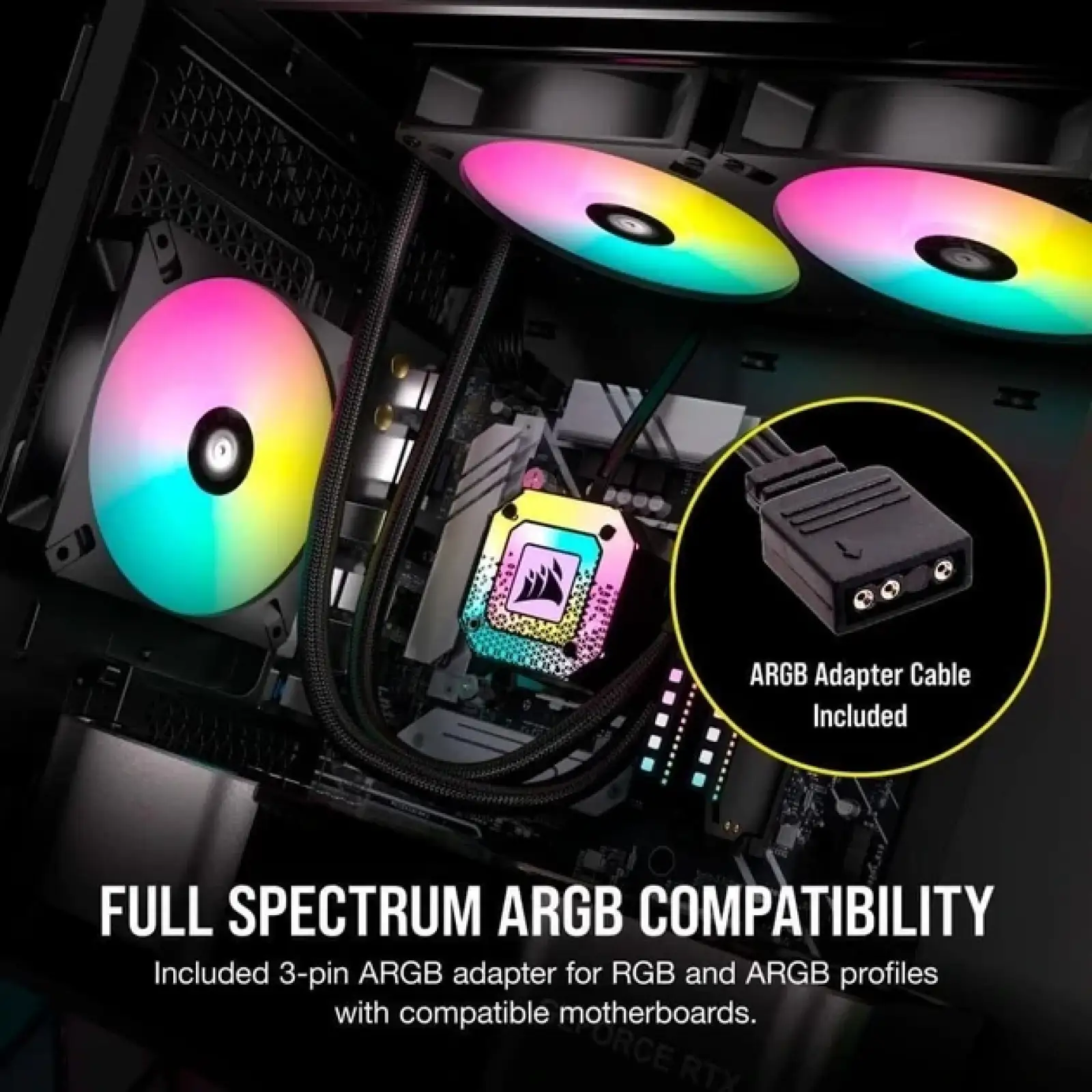 Вентилятор Corsair iCUE AR120 Digital RGB Black (CO-9050166-WW), 120x120x15мм, 4-pin PWM, чорний UA