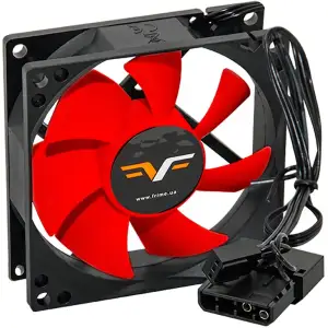 Вентилятор Frime (FRF80HB3) 80x80x25мм, 3pin+Molex, Black/Red UA