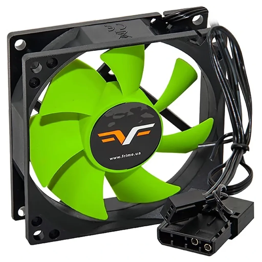 Вентилятор Frime (FGF80HB3) 80x80x25мм, 3pin+Molex, Black/Green UA