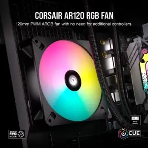 Вентилятор Corsair iCUE AR120 Digital RGB Black (CO-9050166-WW), 120x120x15мм, 4-pin PWM, чорний UA