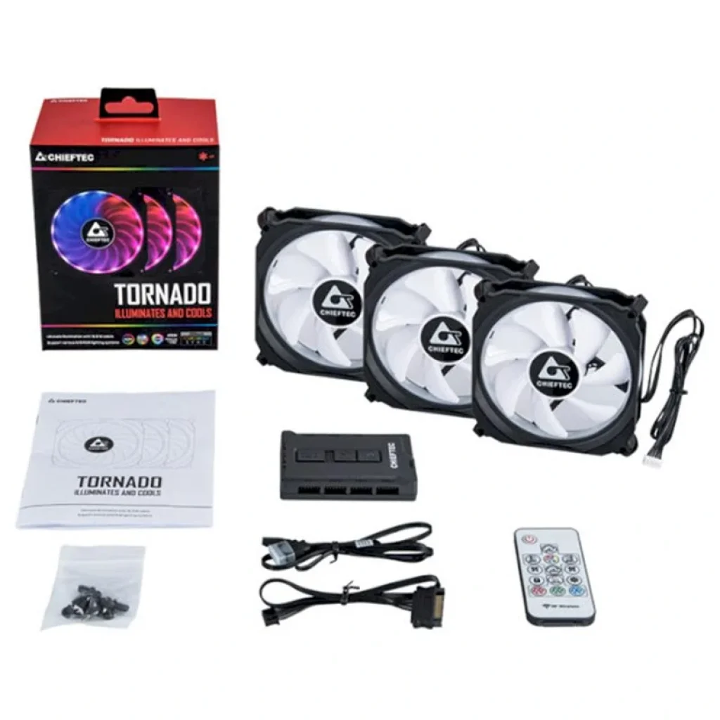 Набір вентиляторів Chieftec Tornado RGB 3in1 (CF-3012-RGB), 120x120x25, 6pin UA