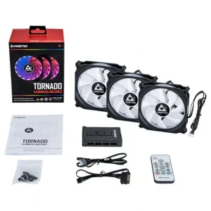 Набір вентиляторів Chieftec Tornado RGB 3in1 (CF-3012-RGB), 120x120x25, 6pin UA