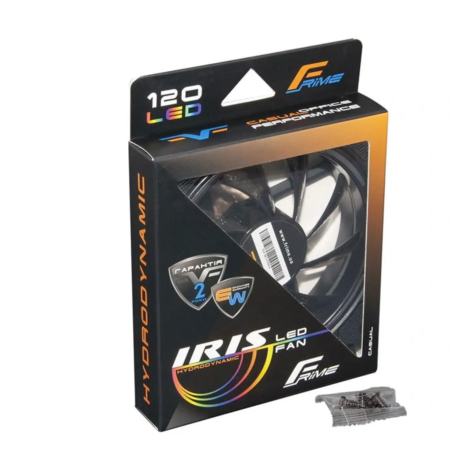 Вентилятор Frime Iris LED Fan Think Ring Blue (FLF-HB120TRB16), 120х120х25 мм, 3-pin Molex, Black UA