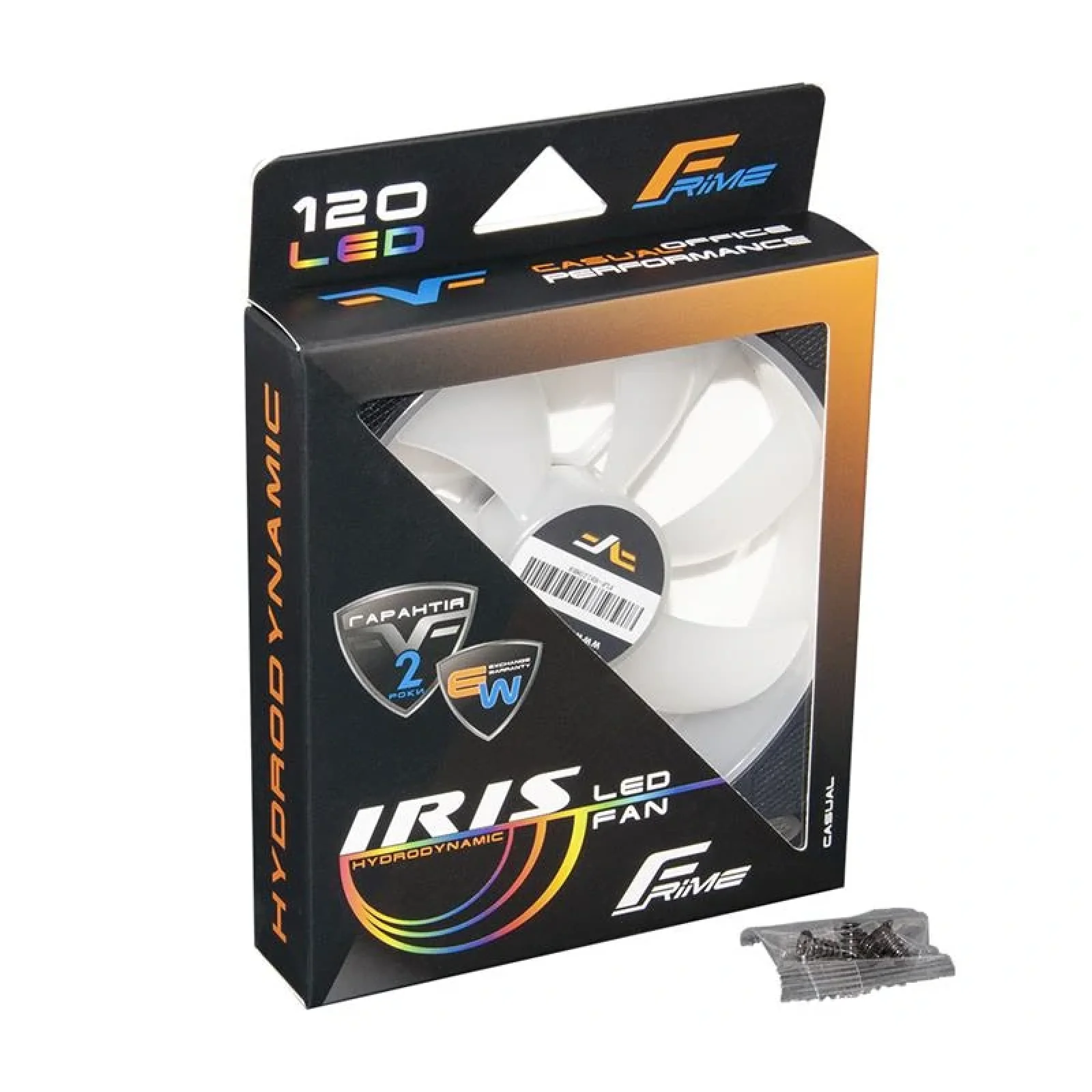 Вентилятор Frime Iris LED Fan Mid Red (FLF-HB120MR8), 120х120х25 мм, 3-pin Molex, Black/White UA