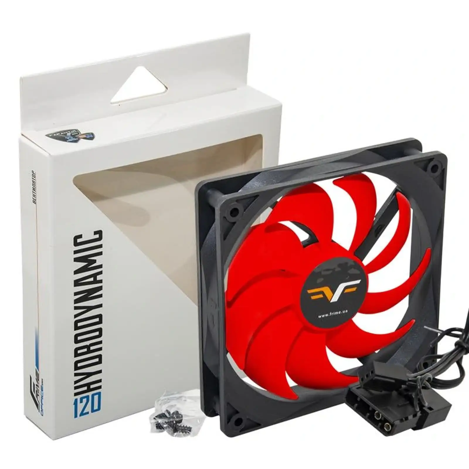 Вентилятор Frime (FRF120HB3) 120x120x25мм, 3pin+Molex, Black/Red UA